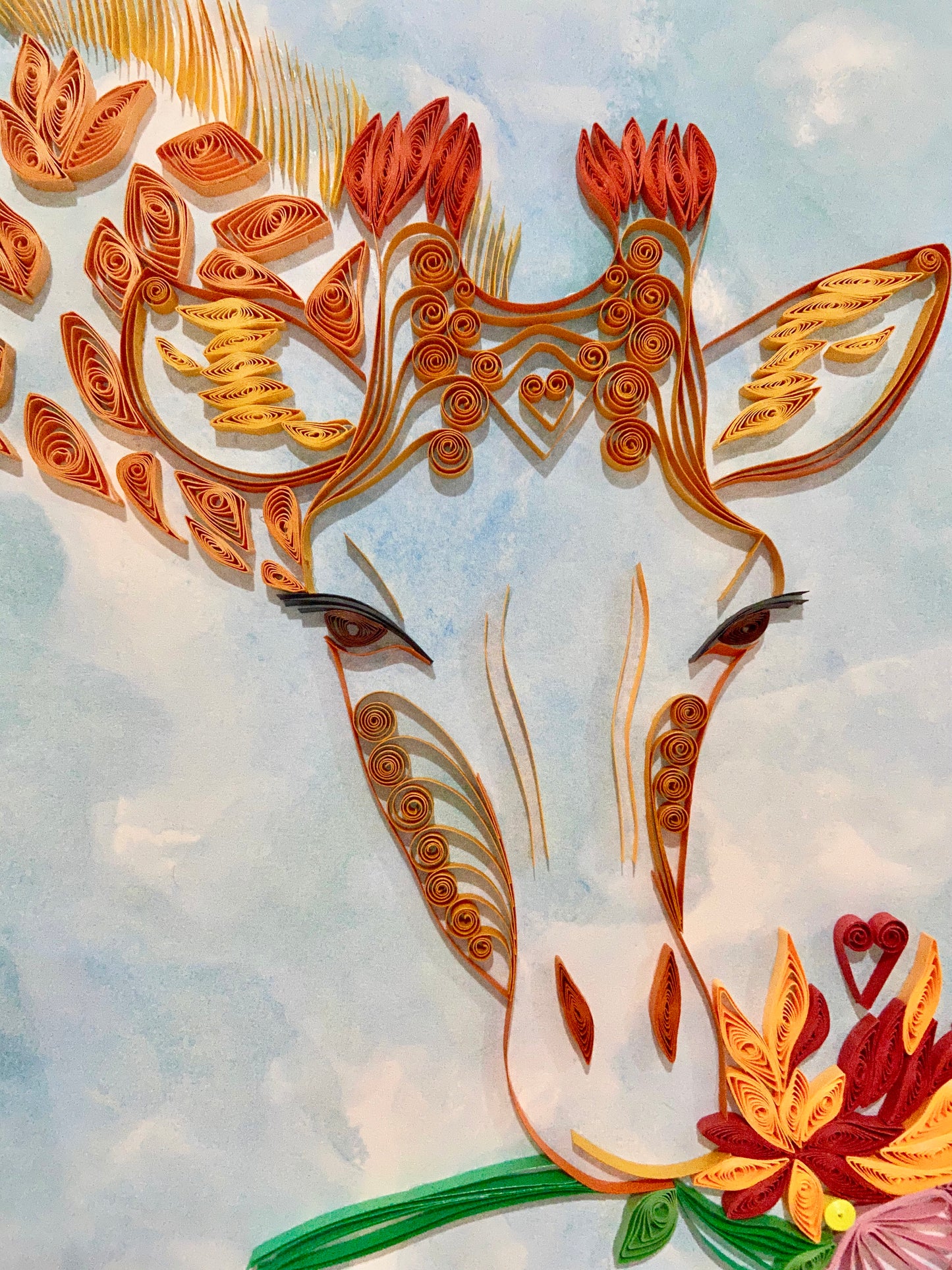 Giraffe with Flowers - Custom Order