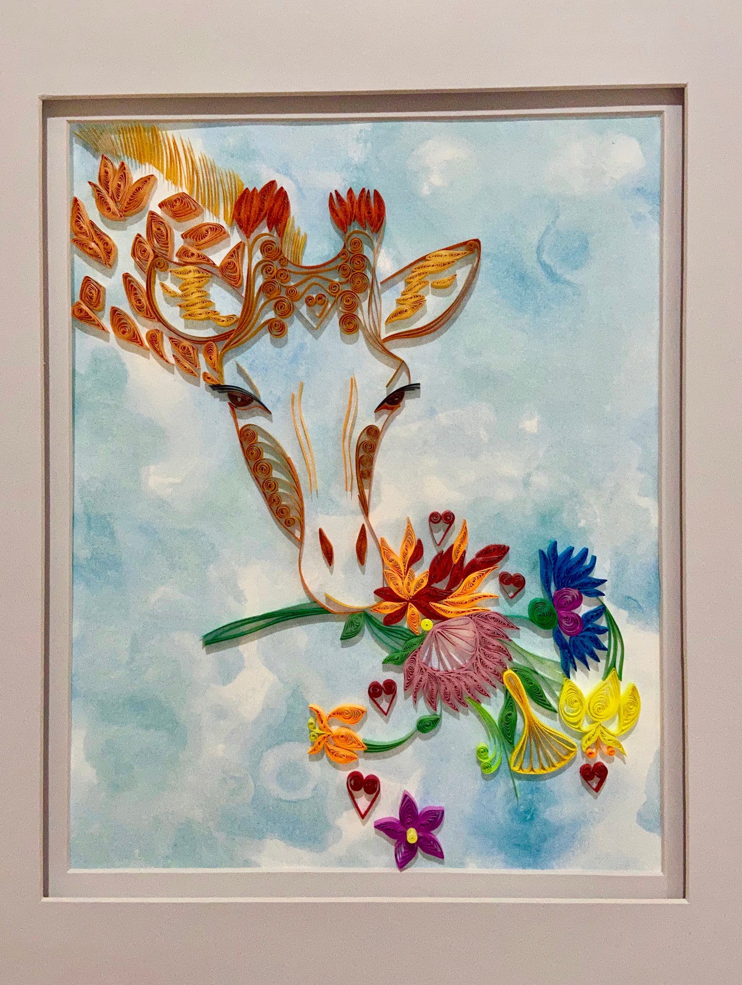 Giraffe with Flowers - Custom Order