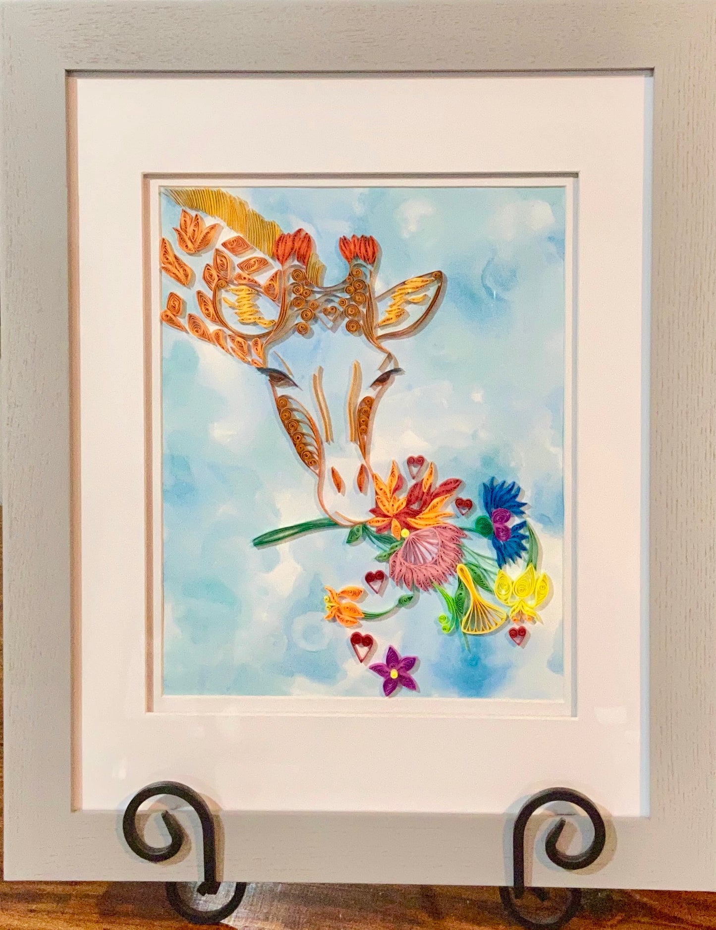 Giraffe with Flowers - Custom Order